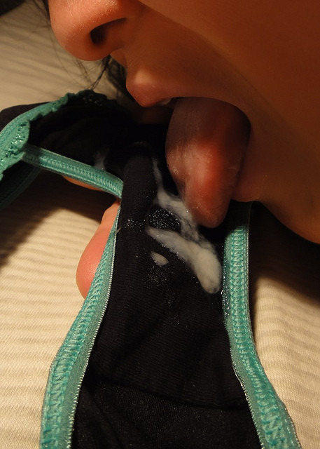 Girls licking their panties