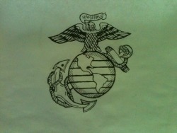 Someone made a request for me to draw the Marine Emblem, now I have quite a few request.  (the bottom one was done in pencil, I drew over the pencil with an ink pen)