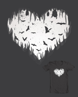 threadless:  Is your cold heart just a cave full of bats? Maybe scoring some Threadless Loves Bats submissions will help warm you up! Bat Cave by Im_Luis