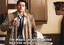 tractor-riding-fallen-angel:  thefogofwar:  I just love the fact Cas has absolutely no verbal filter.  I love how Cas has absolutely zero fucks to give in this scene. Not you Dean because you’re the freaken righteous man who doesn’t believe in god.