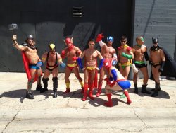 heckyeahbatfam:  internetstuperhero:  Normally when you see “Sexy Superheros” you’d expect to see scantily clad women who’s costumes barely suggest the hero they’re dressing as. Here’s one for the ladies ;)   