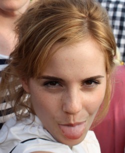Emma Watson sticking her tongue out at you