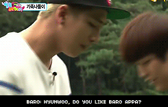 jinvoung:  Asking Hyunwoo if he like his appas 