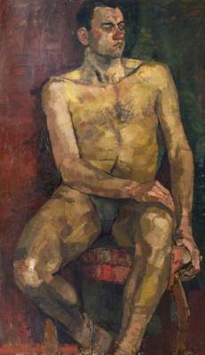 blastedheath:  Patricia Gordon, Male Nude, 1960. Oil on board, 151 x 90 cm. University of Dundee, Duncan of Jordanstone Collection. 