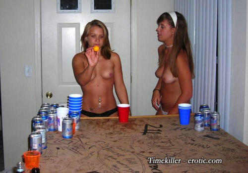 Strip beer pong game