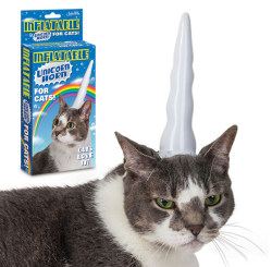 carlovely:  inflatable unicorn horn for cats because, duh.   CATS LOVE IT!