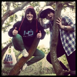 The best friend :) And giving the tree a leg hug (Taken with Instagram at Le Den)
