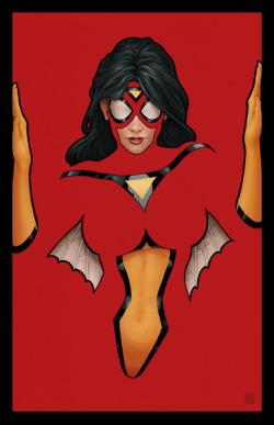 senortico:  Negative space Spider-Woman and the superhero formerly known as Ms. Marvel. By johntylerchristopher. 