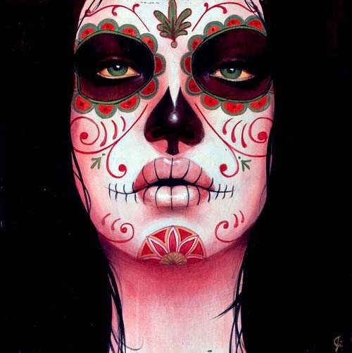 Chicano day of the dead girl drawings