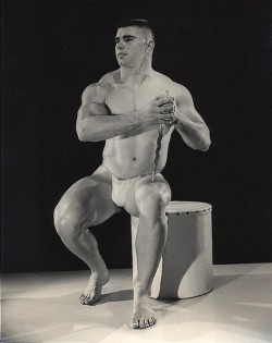  CUTE BOY Photo Studio: Bruce of L. A. Young Athlete, (circa 1950’s) probably from one of the local college football or wrestling teams.  