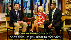 latenightjimmy:  shygirl364:  Jimmy Fallon introducing Gary, his new puppy, on “Live! with Kelly and Michael”  Very excited to have our pal Kelly Ripa on the show tonight! 