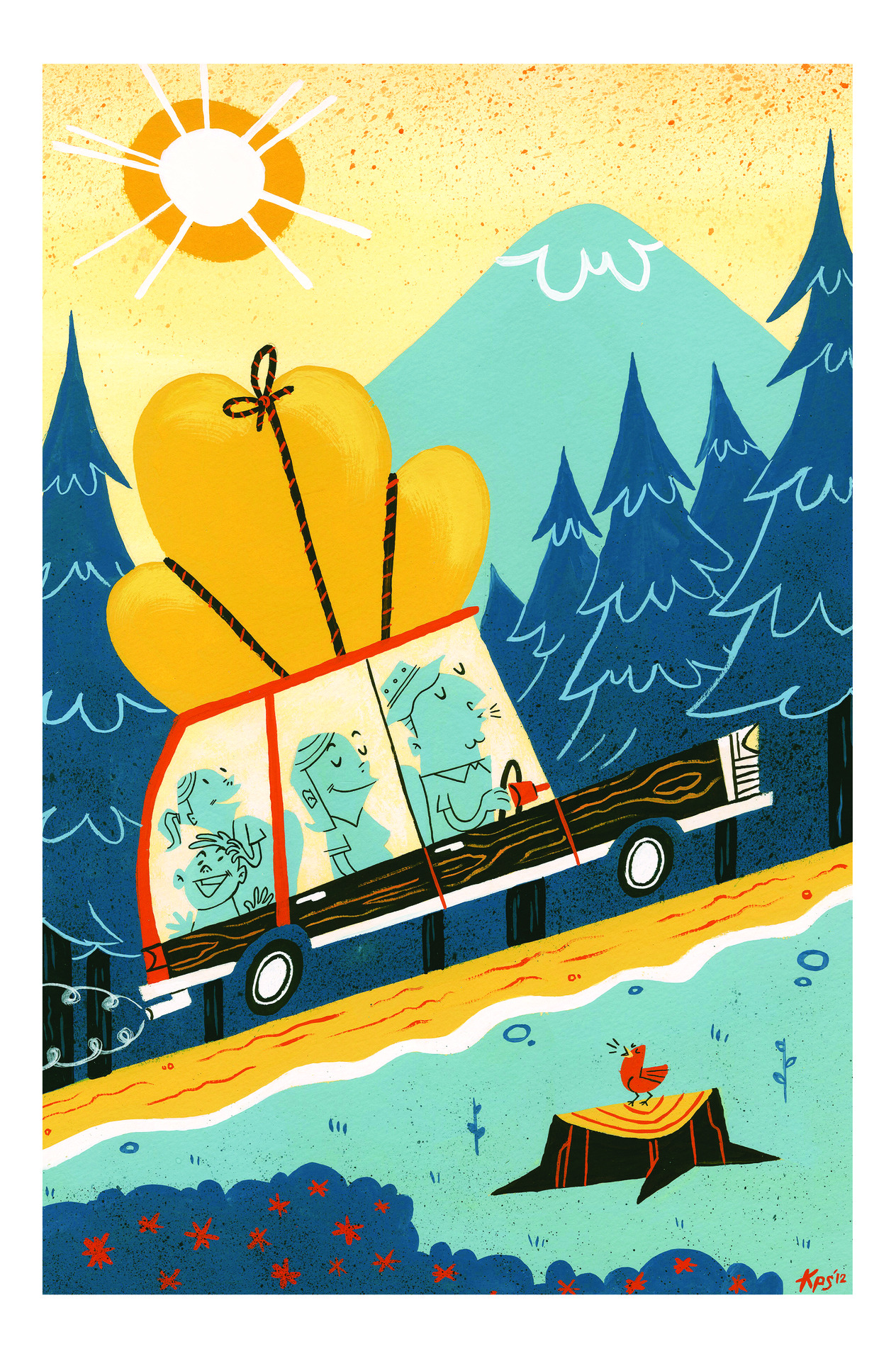 &ldquo;Let&rsquo;s Go Camping&rdquo; - Gouache, 2012 Kellan Stover - illustrator/animator (portfolio)(tumblr)