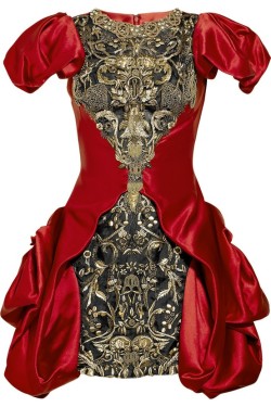 tits-tats-n-tutus:  Alexander McQueen Embellished silk-satin dress - via http://pinterest.com/pin/56928382761003694/ 