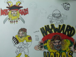 Some sketches of a few made up football teams for some comics I may make. Hayward Hobos, and Oakland Brigands.