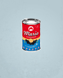 otlgaming:  CREAM OF MUSHROOM KINGDOM Even now, 25 years after his death, Andy Warhol continues to inspire. With a nod to Warhol’s 32 Campbell’s Soup Cans, Gregoire Guillemin has created his own version of the infamous piece based on the Mushroom