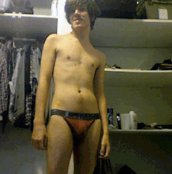 alter-native-to-what:  new jock. :D (i have a good camera, i swear! just too lazy to use it)   DAMN fine ass in that jockstrap! UNF