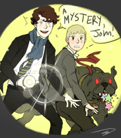 speaking of teenlock john and sherlock go to different boarding schools but sneak away to solve mysteries together the mysteries usually involve missing bicycles or monster sightings that turn out to be old man jenkins baskerville is their magic ghost