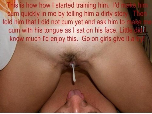 Sissy cuckold clean up captions