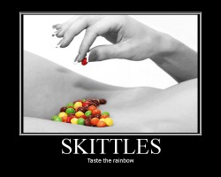 likesitdirty:  yourbadgrrl:  Want some?  % Taste the rainbow