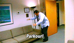 ticoy:  sirmichaelscott: “This is parkour. Internet sensation of 2004. And it was in one of the Bond films. It’s pretty impressive. The goal is to get from point A to point B as creatively as possible so technically they are doing parkour, as long