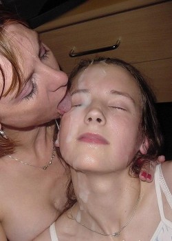 mrkappaman:  Cum swapping after a facialâ€¦Oooo, our pet will clean you my lil BBC fuck toy!!!  nice to a mom to clean her daughter