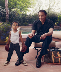 150shadesofblack:  home-of-hip-hop:  old-school-shit:  zizidur:  Muhammad Ali and his grandson  This is actually such a beautiful photo  shit looks like him  😢😢😢rip💗   Lil man looks just like him