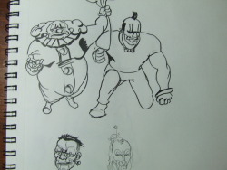 A sketch of some clown ideas.
