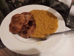 I&rsquo;ve been hanging out with my sister a little more, and learning a few new recipes! The other night we made some curry lentils with a vegan, pan-fried bread to go with it. Both came out super badass. We also made an apple/peach cobbler, pretty commo