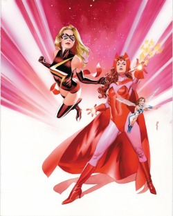 comicblah:  Ms. Marvel, Scarlet Witch &amp; The Wasp by Mike Mayhew