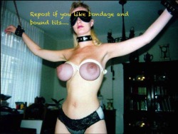 mzgratch:  Repost if you like bondage and bound titsâ€¦.. 