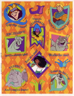 taijasinspiration:Hunchback of Notre Dame sticker sheet for teachers! You bet none of mine ever had these…
