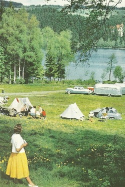  National Geographic, 1957 Tourists camping near the Black Forest, Germany. 