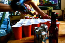Beer pong!  Who wants to challenge me