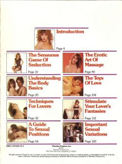 Table of Contents from Sensual Secrets, 1981