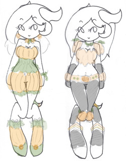 lolwatarcostuums So Den said I should make Madii wear some pumpkin armor for Halloween&hellip;I suck at fashion, especially armor&hellip;So here&rsquo;s 2 sketches of &lsquo;pumpkinwear&rsquo;The second concept is based on Den&rsquo;s description of his