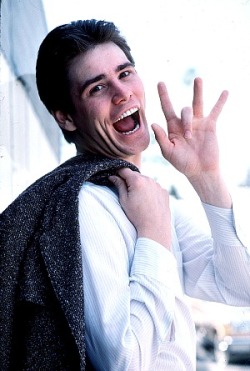 Jim Carrey photographed by Robert Landau, 1984.
