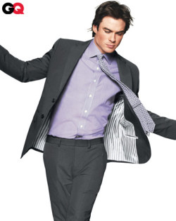 kaliforniasveryown:  ian somerhalder for GQ&lt;3  Mmmm I wish I was the one that got to dress him up and then rip his clothes off afterward ;)