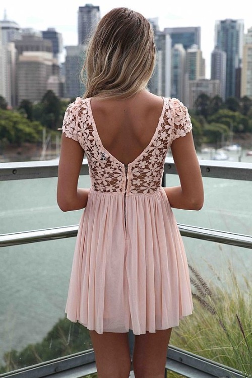 Pink lace summer dress