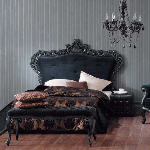 Black baroque bed