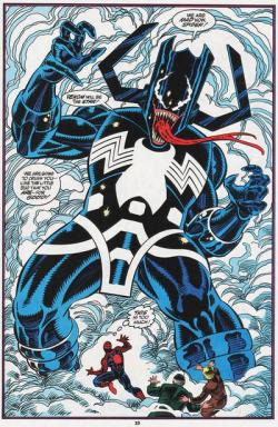 bii:  Galactus, wearing the Venom symbiote?!? Yeah, I’m gonna agree with Spider-Man’s thought bubble on this one. 