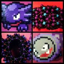 Haunter &amp; Ghastly cuff I made for Larry, because he already has a Gengar cuff I made him. :333