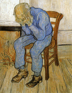 movingthestill:  Title: Vincent van Gogh - Old Man in Sorrow with an Attitude (On the Threshold of Eternity) (1890)Artist:  Valentin Salja 