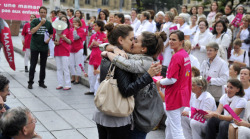 spookyteganandsara:   Two straight women, named Julia (17) and Auriane (19), kissing in the middle of an anti-gay, anti-adoption rally in Marseilles, France in support of their gay friends and all other gays across the world. This picture has quickly