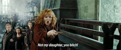 ilikcheez:  xaldien:  chubbymon:  madmaxinabox:   The Wrath of Molly Weasley   Epicness to the max  Anyone notice the colour of the first spell? Molly aimed for the Killing Curse. :-O   