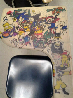 guccigimp:  charlieslikewoah:  corn-holio:  littledevildog:  usmc-oorah:  This should be in a museum  This is beautiful.  This happened at my school.. and I know who did it hahahaha omg  That is fucking awesome.  right in the childhood 