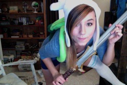 kawaiianblueberry:  fyeahadventuretime:  My homemade Fionna the Human costume. It took me 8 hours to make, but so worth it. I made the hat, backpack, and the skirt all from scratch without patterns. #hardcoreDIYcostume Submitted by thelittleblackanchor