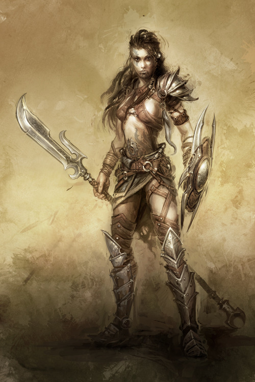 Sexy female vikings warriors