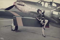 Retro aircraft girl. See more…
