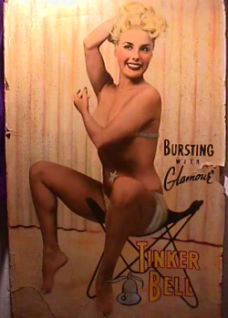  Tinker Bell      &ldquo;BURSTING With Glamour&rdquo;.. In 1978, a small handful of posters survived the demolition process of the old ‘ROXY Theatre’ in Cleveland, Ohio.. These large hand-painted posters adorned spaces along the facade/marquee