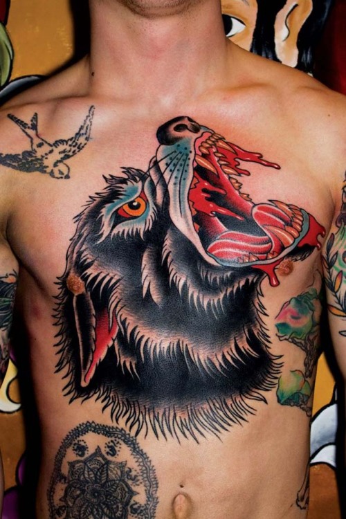 Panther chest tattoos
